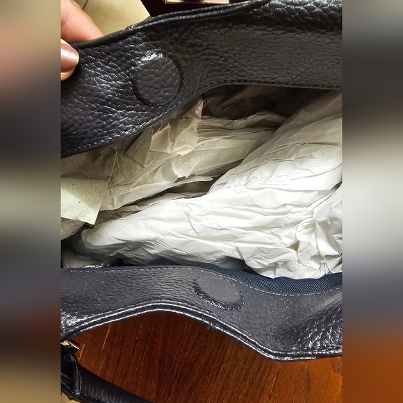 Brooks Brothers Black Pebbeled Leather Shoulder Sachel Handbag NWT - Picture 11 of 14